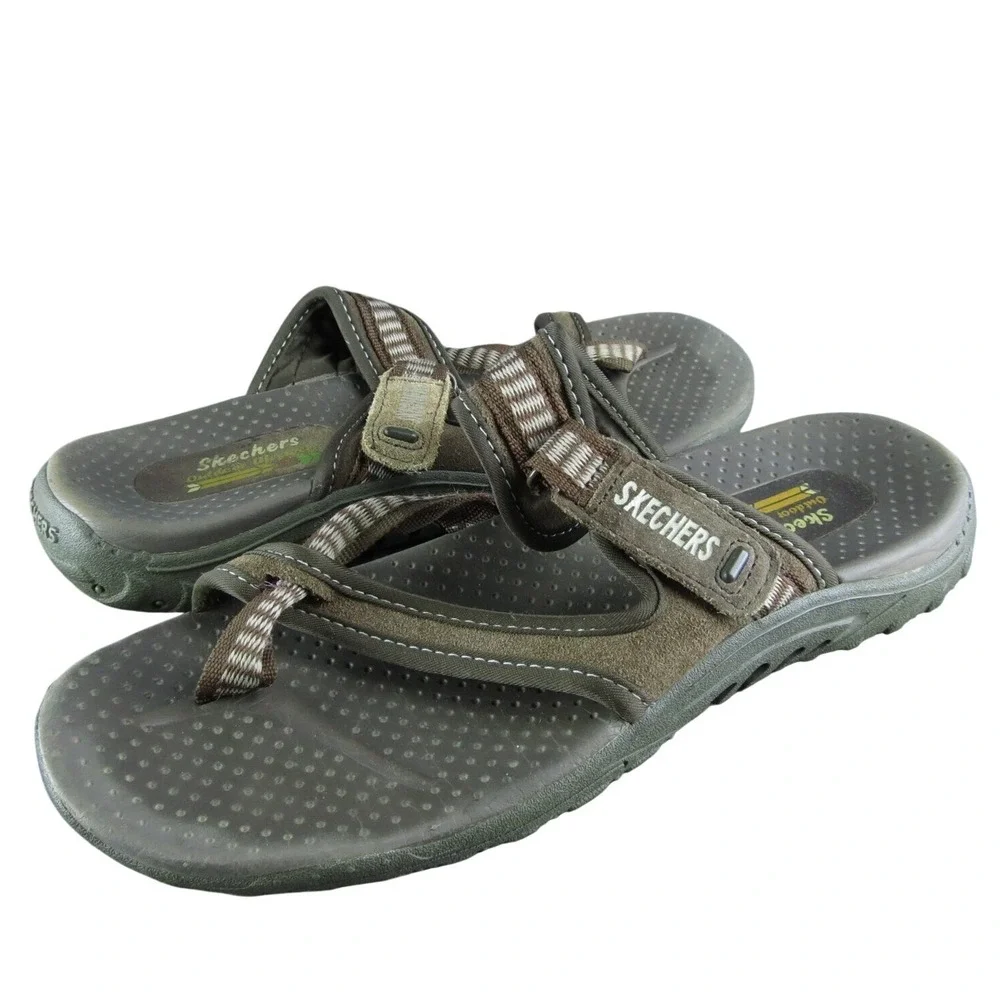 Skechers Women's Outdoor‎ Lifestyle Flip Flop Brown Synthetic Size 8M Used 2025